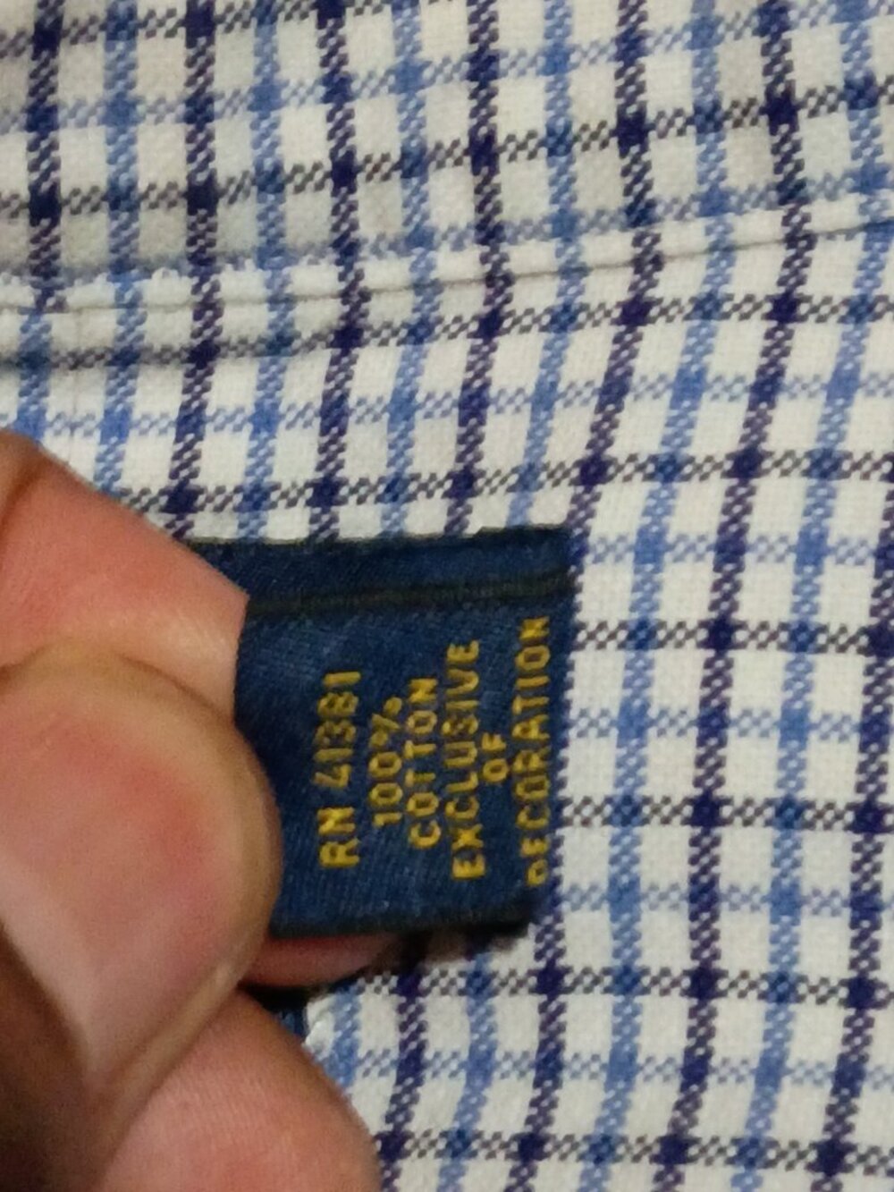 Ralph Lauren Men's Classic Fit Checkered Button Front Shirt Blue/White 3XLT - Picture 11 of 14